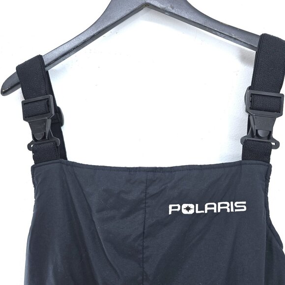 Vintage Polaris Snow Bib Overalls Women Medium Snowmobile Pants Black Straps USA - Picture 3 of 10